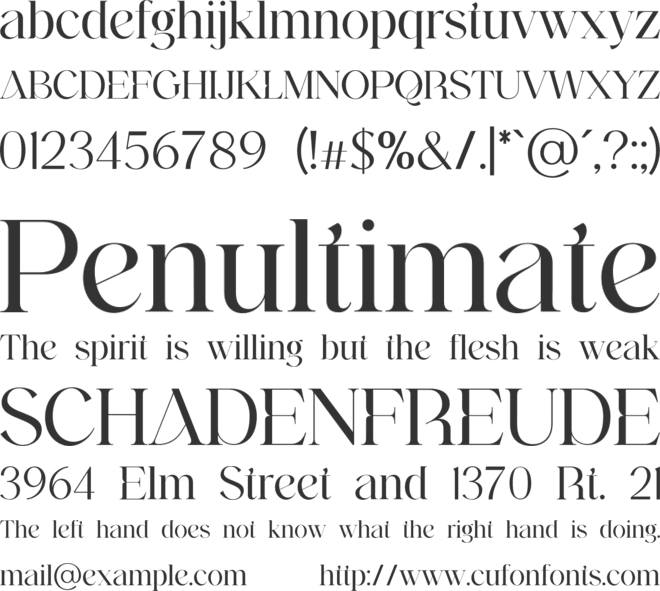 Westbury Claridge Chic Art font preview