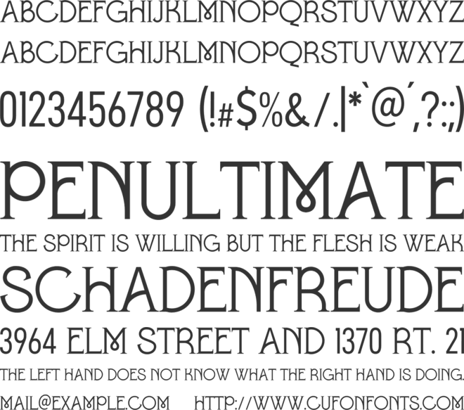 Kensington Palace Fancy Typography font preview