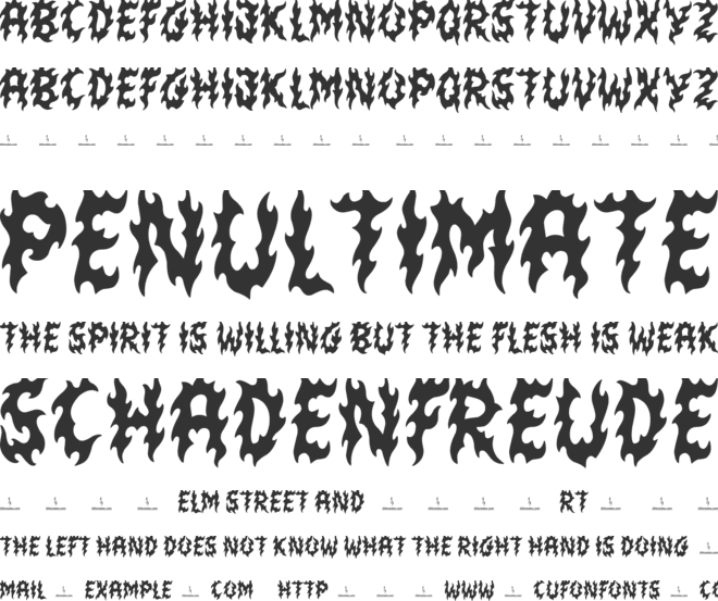 Burning Bush font preview