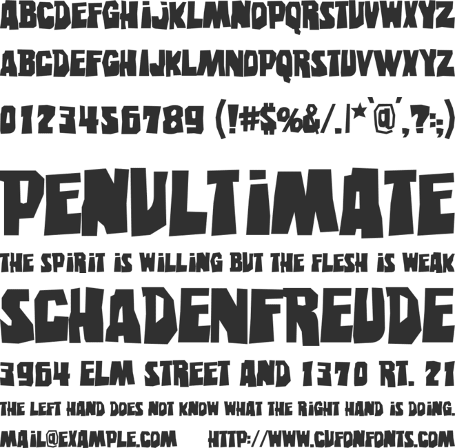 Eastwood font preview