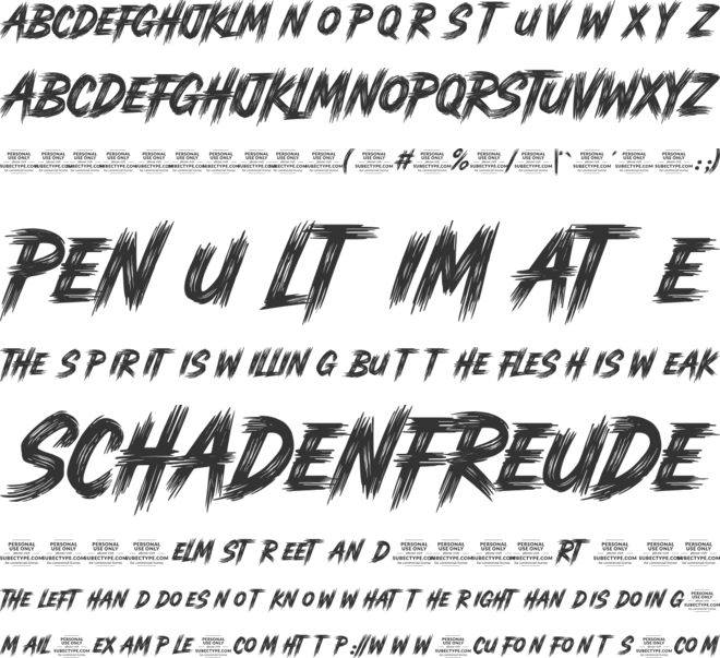 Legendary Brush font preview