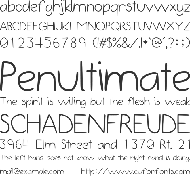 Zeequada font preview