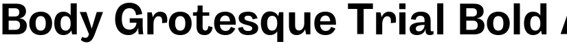 Body Grotesque Trial Bold font