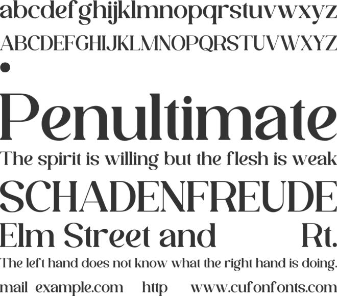 VELENOR font preview