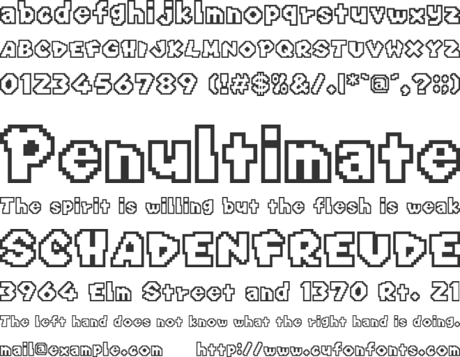 Super Mario DS Version Original Outline font preview