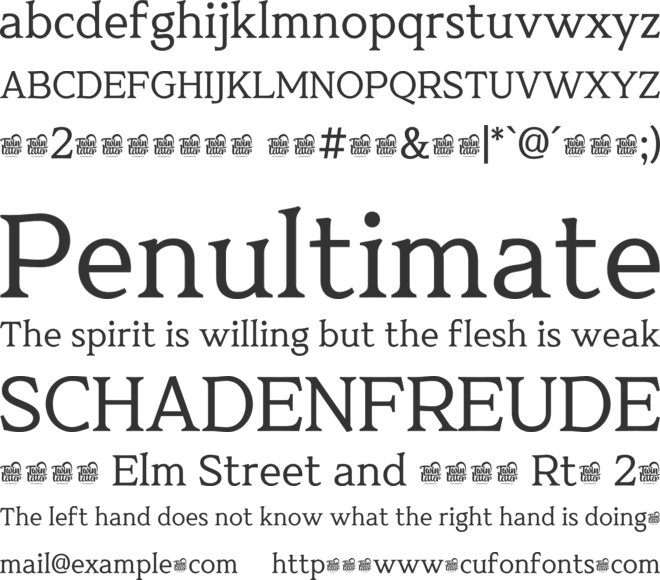 Nor Belsior Trial font preview