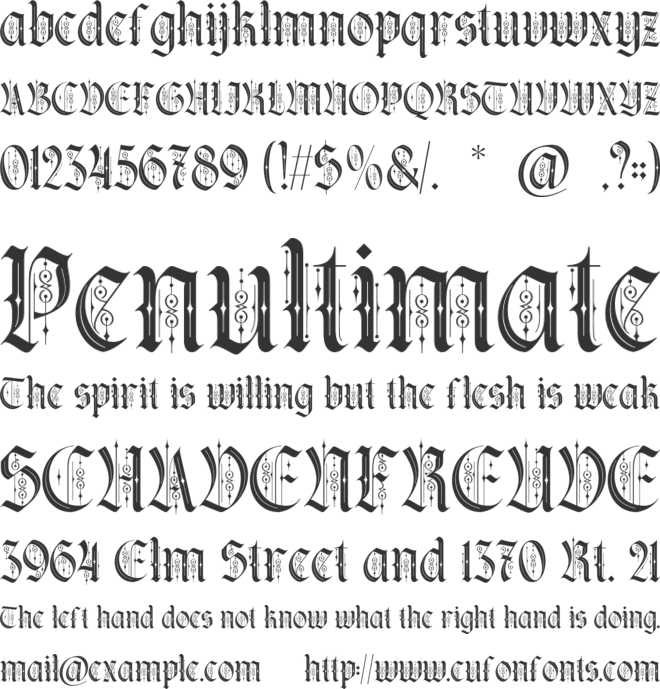 Kraken gothic font preview