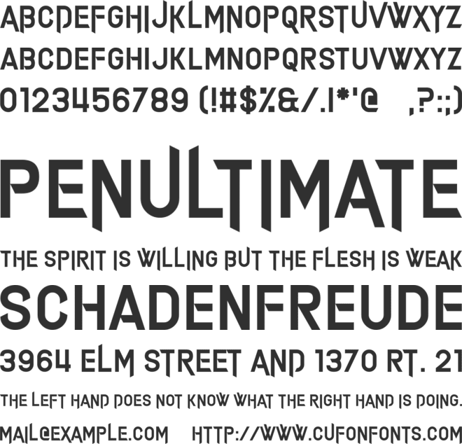 Alimony font preview