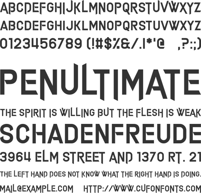 Alimony font preview