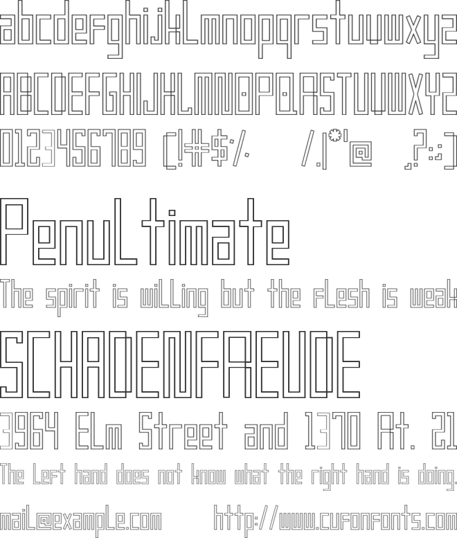 Frankstern Outline font preview