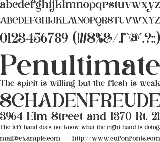 Beldom font preview