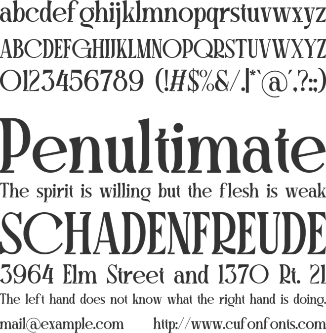 Maliga font preview
