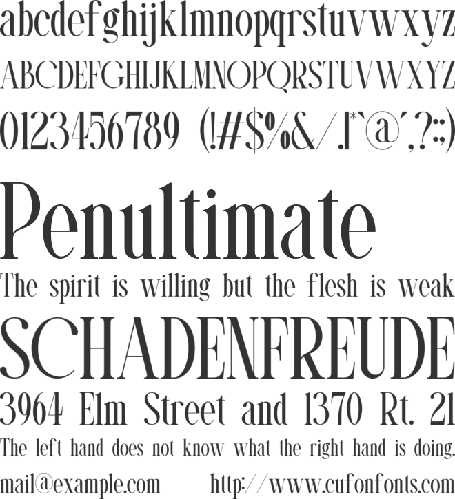 Vesora font preview