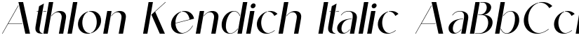 Athlon Kendich Italic font