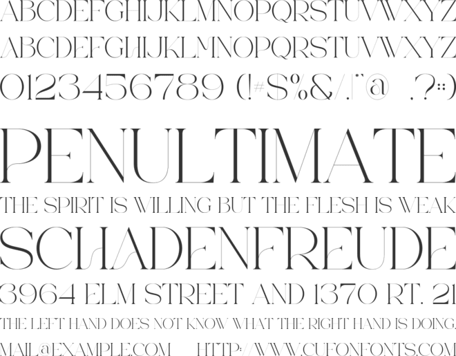 Moche font preview