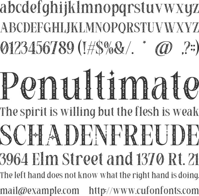 Silveria Magic font preview