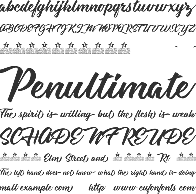 Carpenters Personal Use font preview
