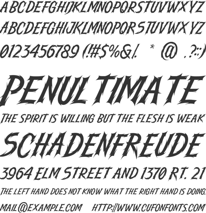 Vandals Slash font preview