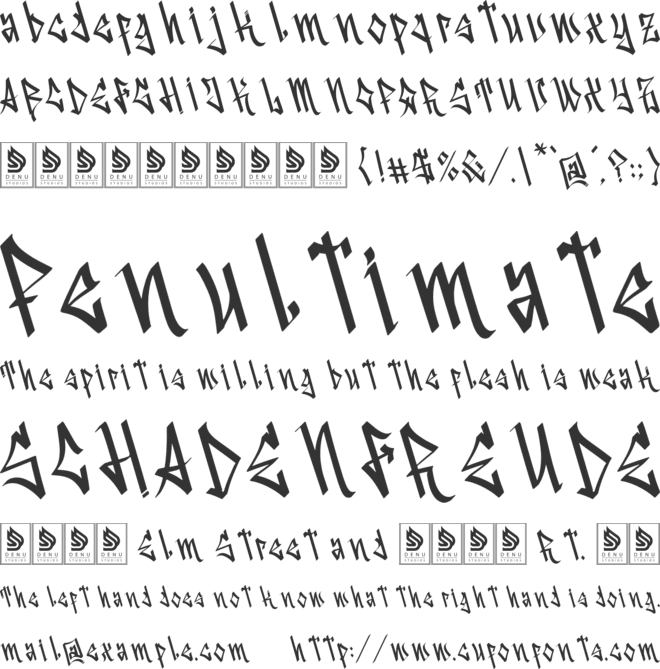 Vendalyx font preview