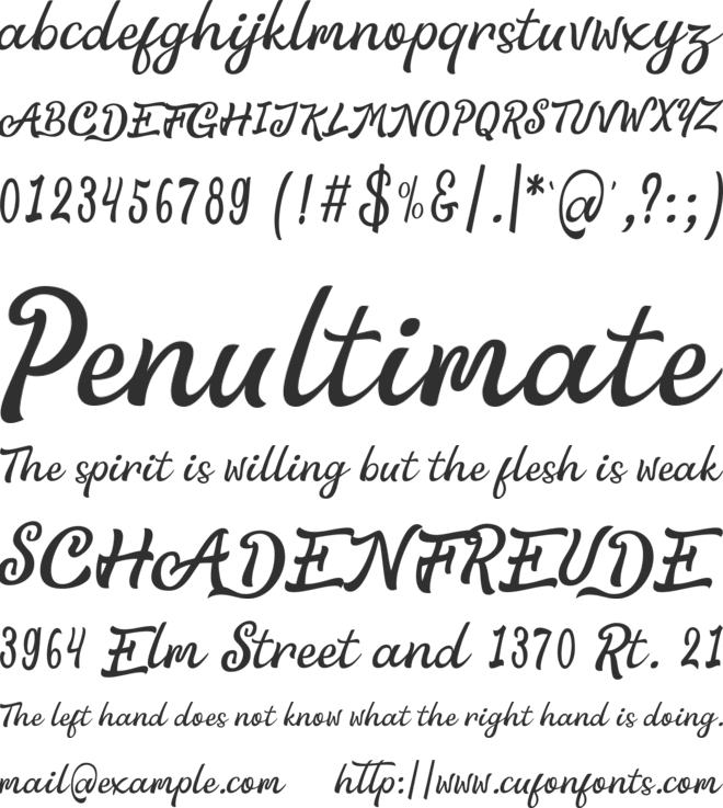 Anglena font preview