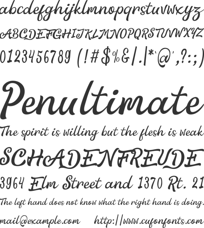 Anglena font preview