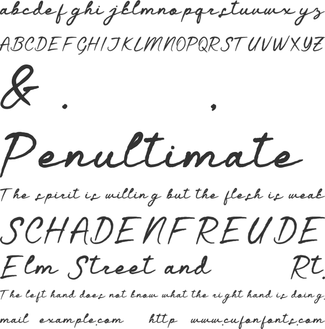 Caginari font preview