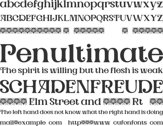 Sunridge font preview