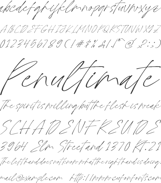 Nathing Still font preview