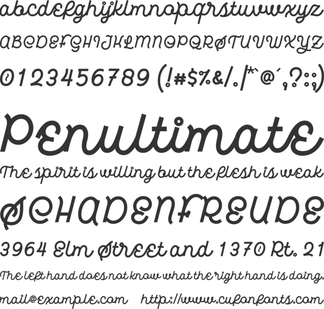 Hardino font preview