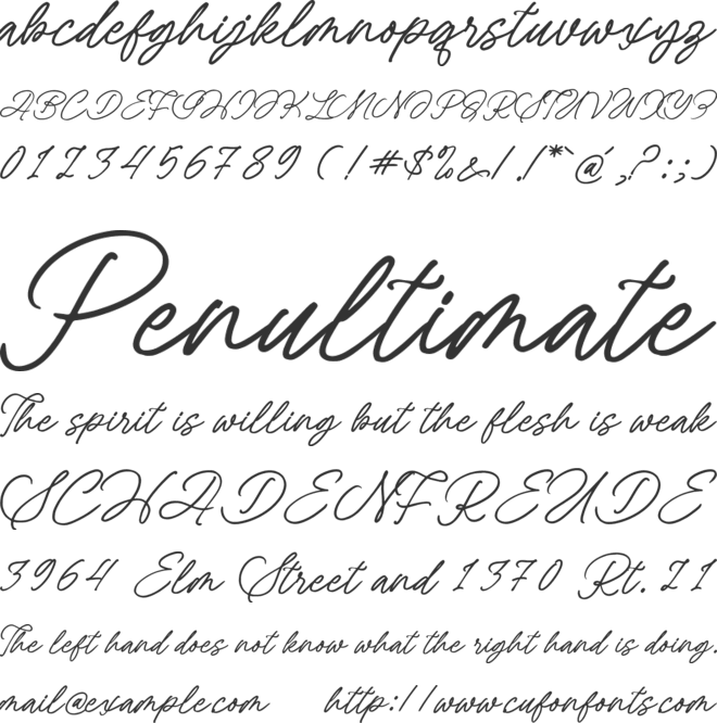Arabella Rentharis font preview
