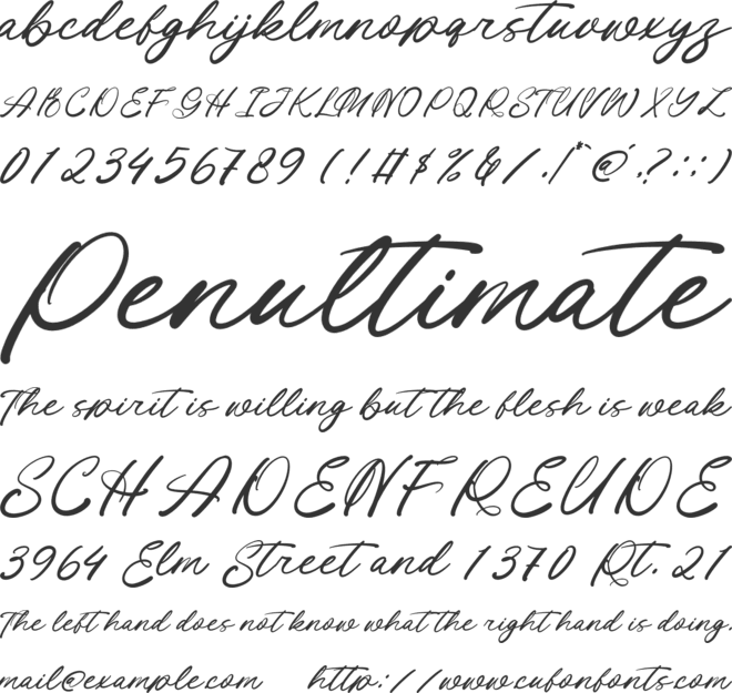 Cindot font preview