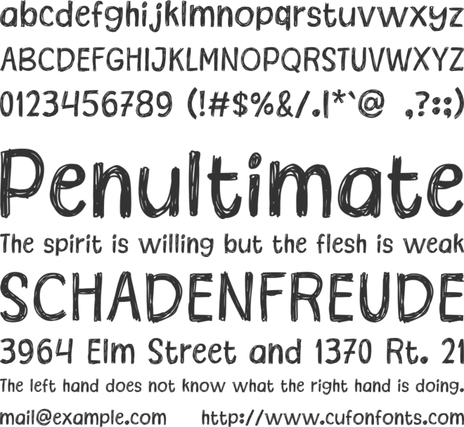 Anak Bocil font preview