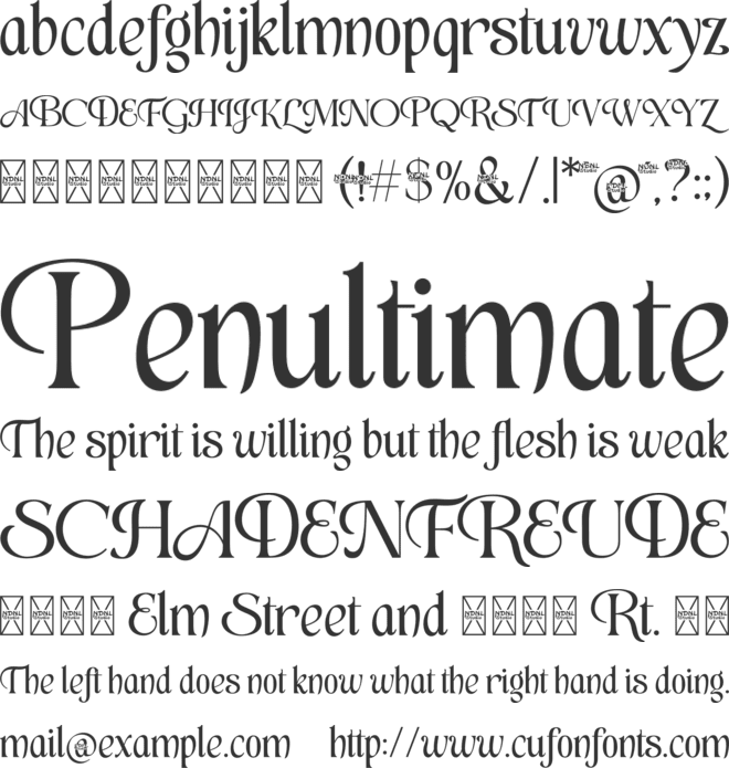 Levany font preview