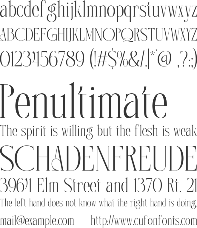Romane font preview