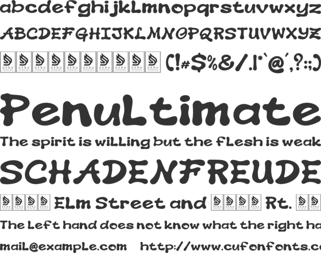Plum Porama font preview