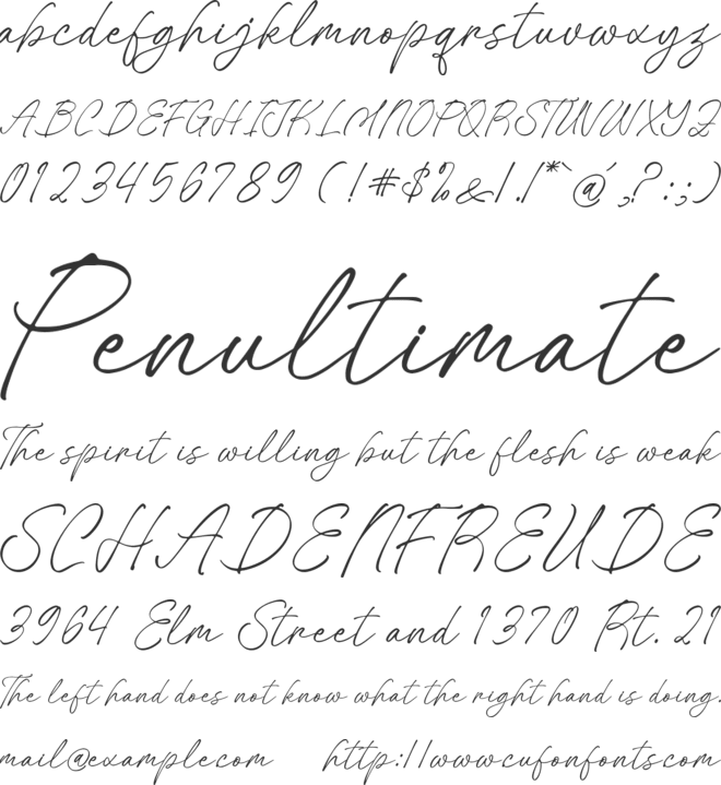 Belphia font preview