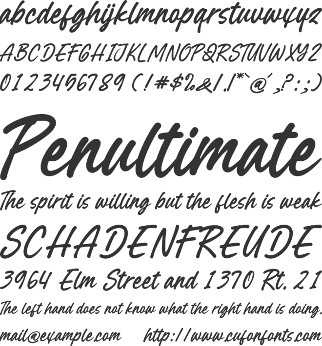 Borthans font preview