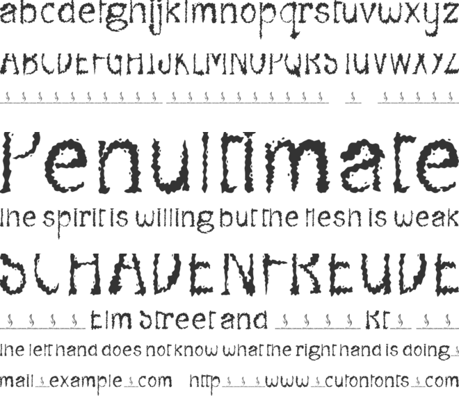 Printed Vintage font preview
