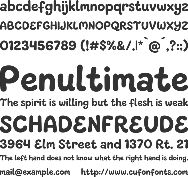 Paffilo font preview