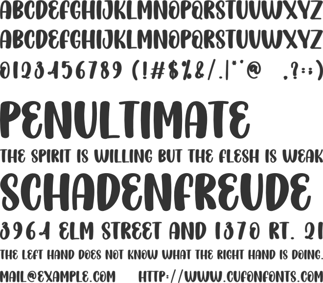 Cute Love font preview