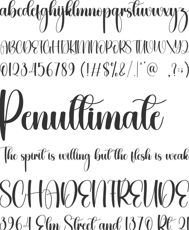 Water font preview