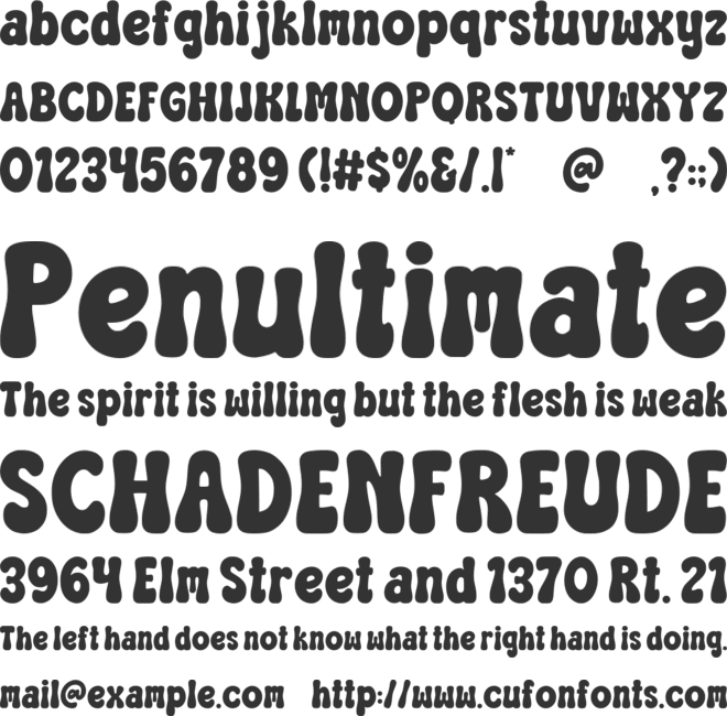 Bubble Month font preview