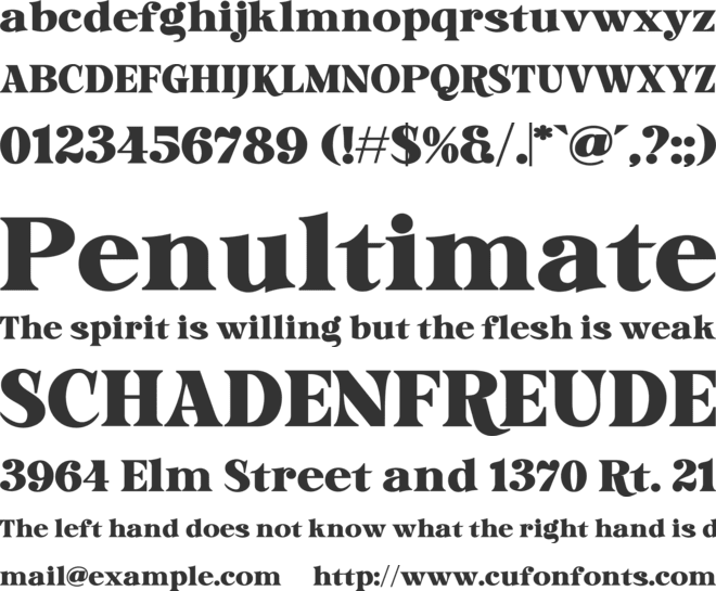 Avedoria font preview