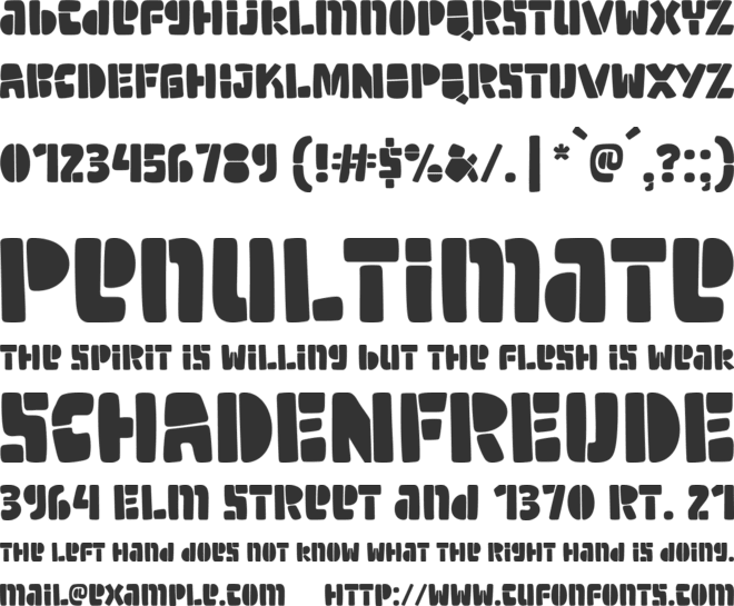 Super Stamped font preview