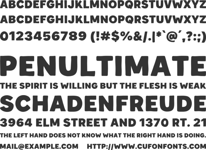 Fruity Kiwi font preview