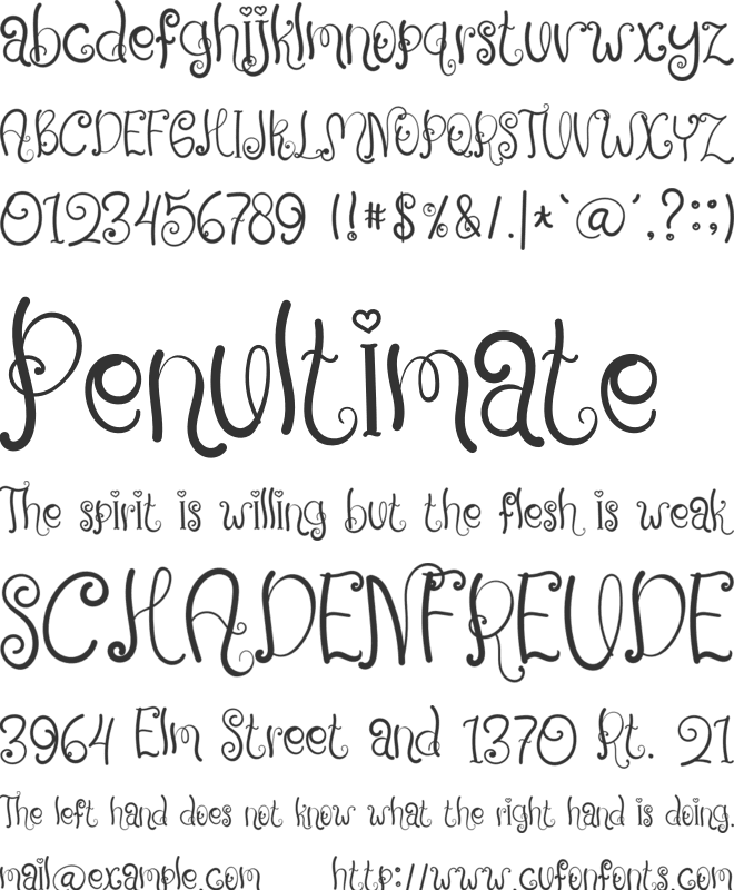 Kids Rainy font preview