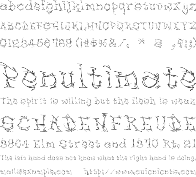 KZ SCRAtCHER font preview