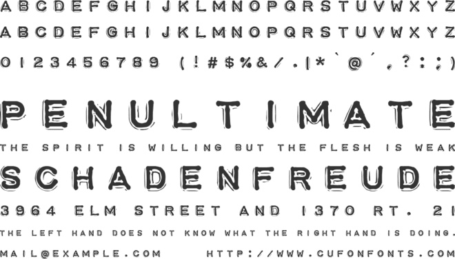 Impact Label SWL Reversed font preview