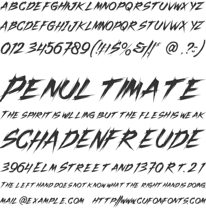Trash Brutal font preview