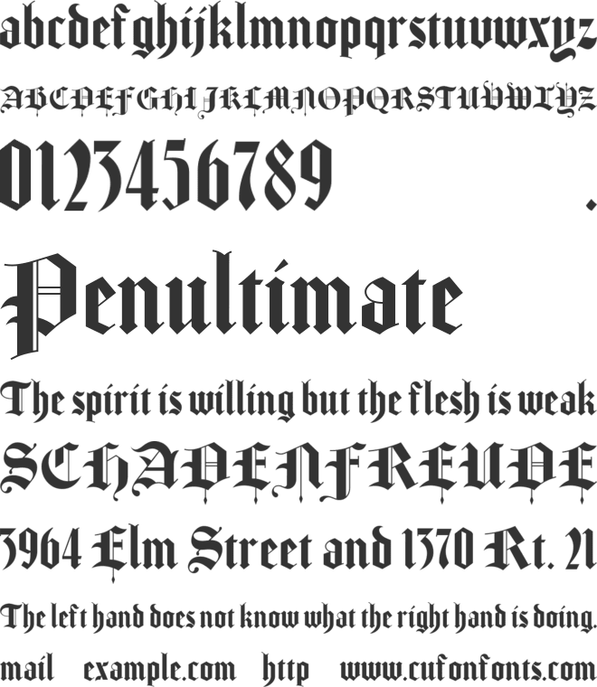 Wyndham Gothic font preview